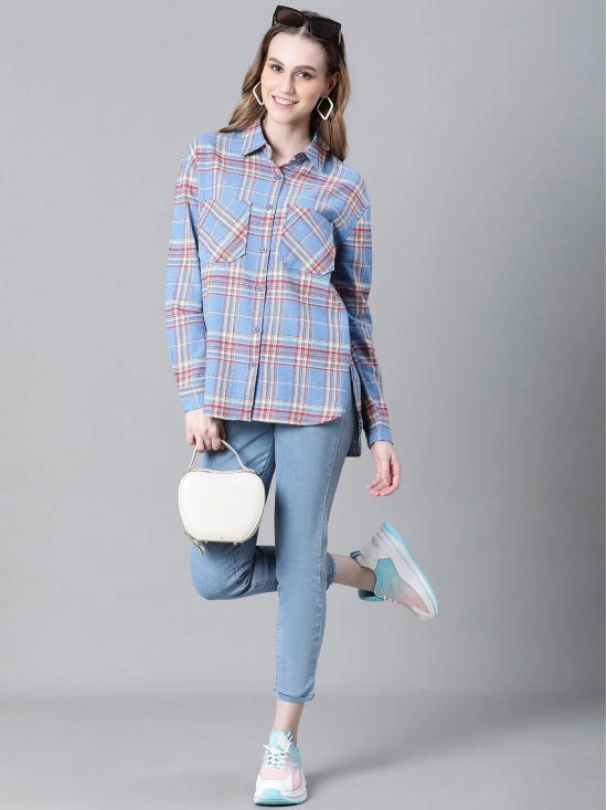 Oxolloxo Relaxed Tailored Fit Tartan Checks Cotton Casual Shirt