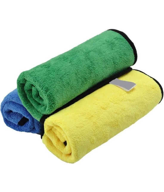 Auto Hub Multicolor 800 GSM Drying Towel For Automobile ( Pack of 3 )