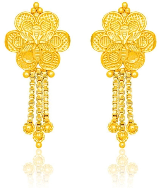 LUV FASHION Golden Drop Earrings ( Pack of 1 ) - Golden