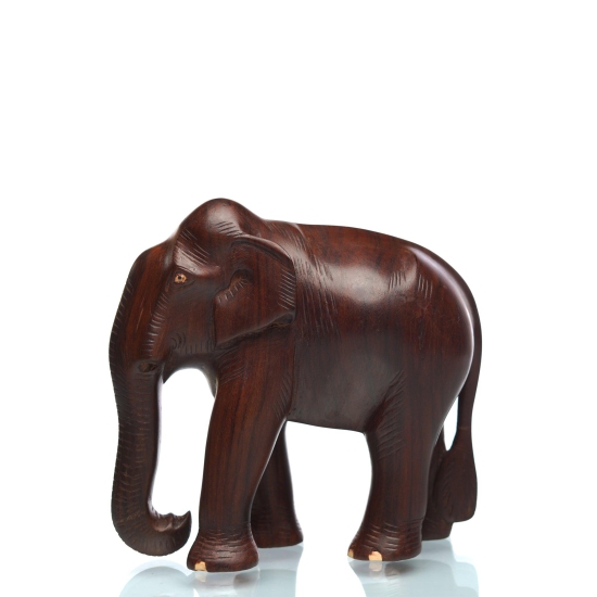 Handmade Wooden Elephant Statue | Traditional Decorative Showpiece-