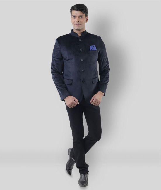 Hangup - Navy Velvet Regular Fit Mens Blazer ( Pack of 1 ) - 44