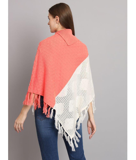 eWools.in Woollen Round Neck Women''s Ponchos & Capes - Orange ( ) - None