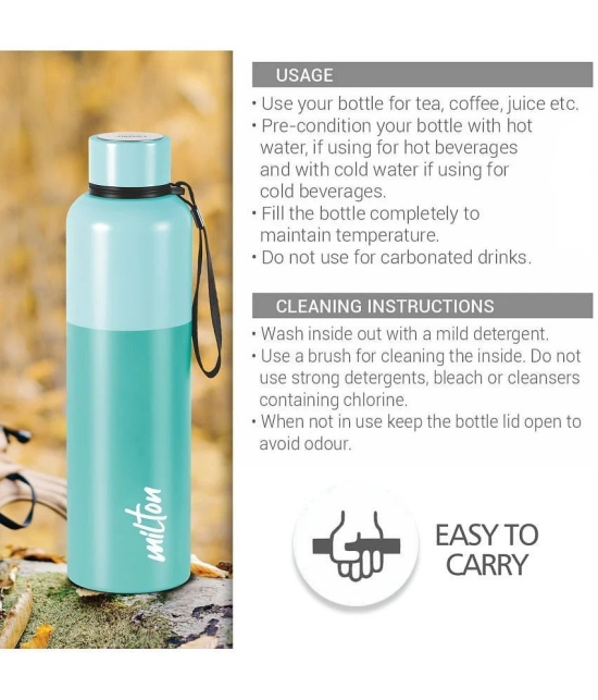 Milton Ancy 1000 Thermosteel Water Bottle, 1.05 Litre, Aqua Green | 24 Hours Hot and Cold | Easy to Carry | Rust Proof | Tea | Coffee | Office| Gym | Home | Kitchen | Hiking | Trekking | Tra