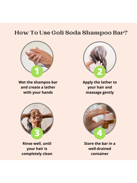 Goli Soda All Natural Probiotics Shampoo Bar for Oily Hair Pack Of Three