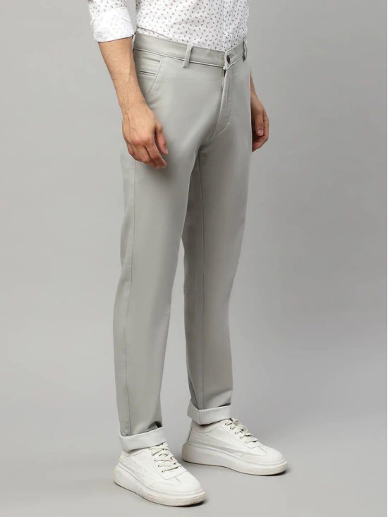 Rodamo  Men Grey Slim Fit Trousers