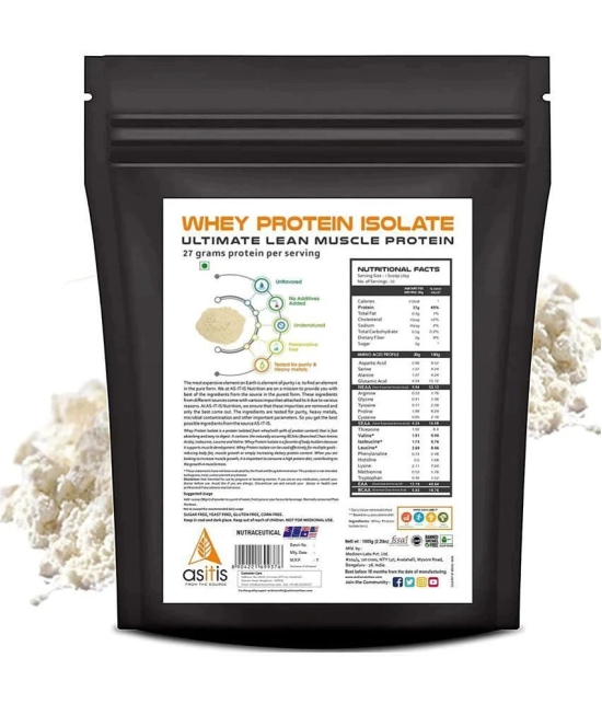 ASITIS Nutrition - Whey Protein Concentrate 80% Whey Protein Powder ( 1 kg , Unflavoured - Flavour )