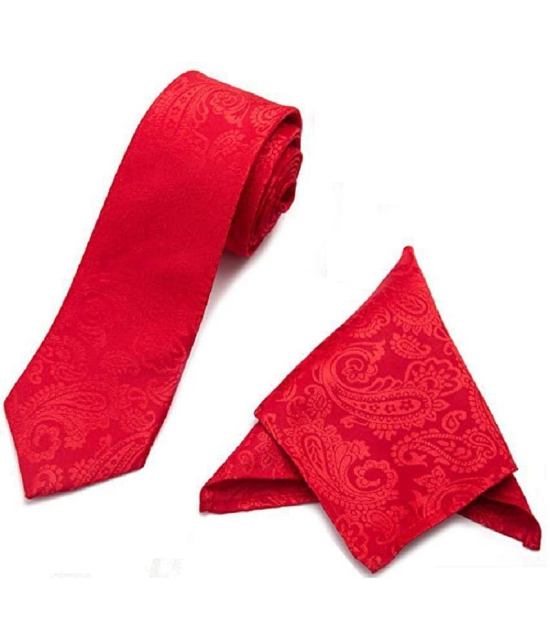 PENYAN Red Printed Satin Necktie - Red