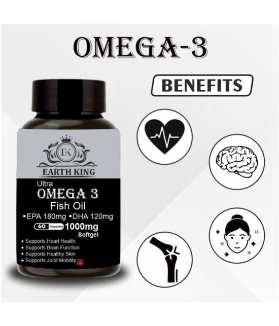 EARTH KING Ultra Omega 3 Fish Oil Capsule for Men & Women (pack of 2)