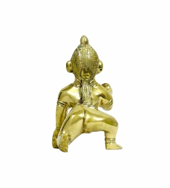 COPPERHOARD Brass Ashta Dhatu Laddu Gopal Kanha Bal Krishna Statue Idol 550 Grams for Home Temple Pooja Mandir