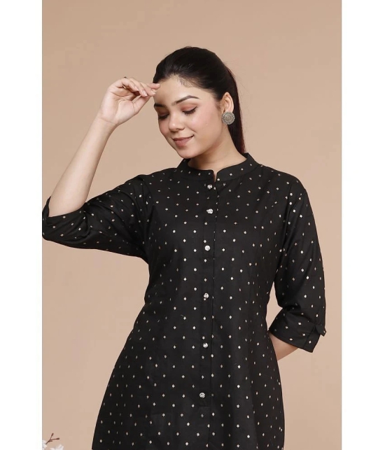 HIGHLIGHT FASHION EXPORT - Black Rayon Womens Straight Kurti ( Pack of 1 ) - None