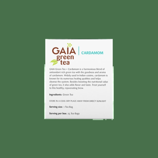 Gaia Green Tea  Cardamom -25 Tea Bag-Gaia Green Tea + Cardamom -25 Tea Bag