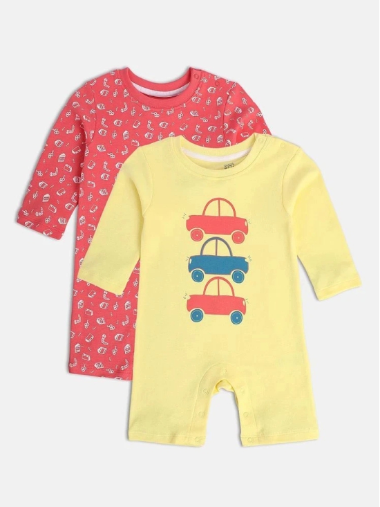 miniklub Multicolor Cotton Rompers For Baby Boy ( Pack of 2 ) - None