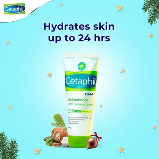 Cetaphil Daily Advance Ultra Hydrating Lotion for DrySensitive Skin Long Lasting Moisturizer for Face  Body Multi 100 g-Cetaphil Daily Advance Ultra Hydrating Lotion for Dry/Sensitive Skin, Long