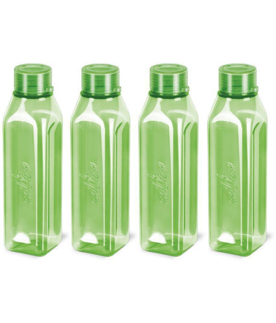 Milton Prime 1000 Pet Water Bottle, Set of 4, 1 Litre Each, Green - Green