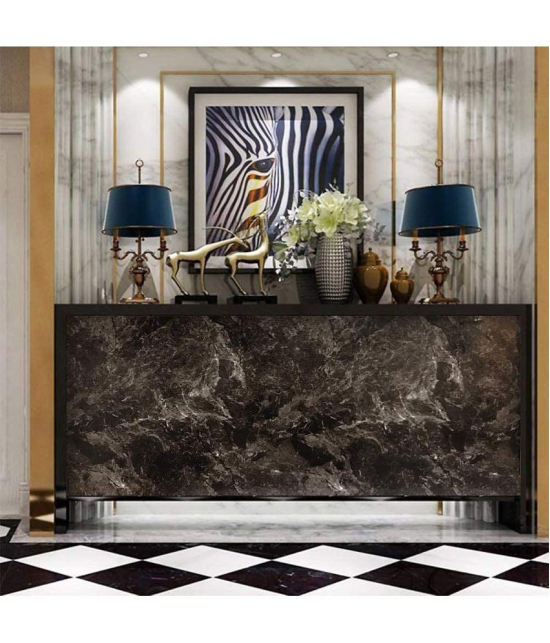 GEEO Dark Brown Marble Design for Kitchen wallpaper, Wall Sticker ( 200 x 60 cms )