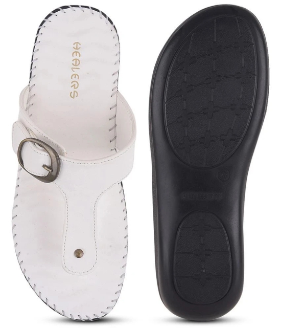 Liberty White Womens Leather Slipper - None