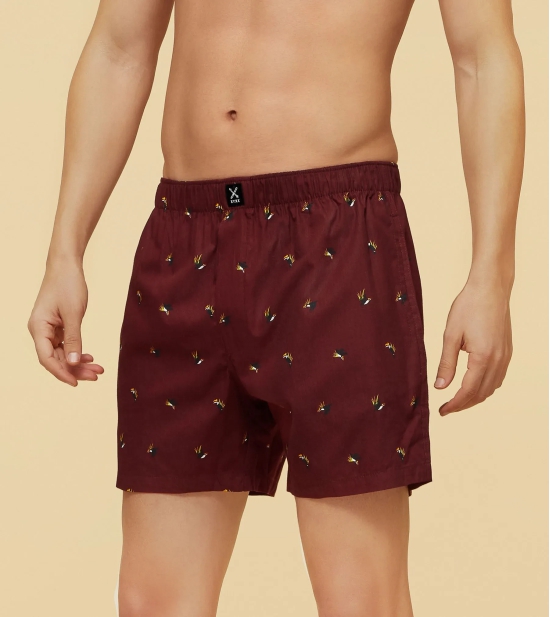 Savanna Cotton Boxers Hornbill Maroon L