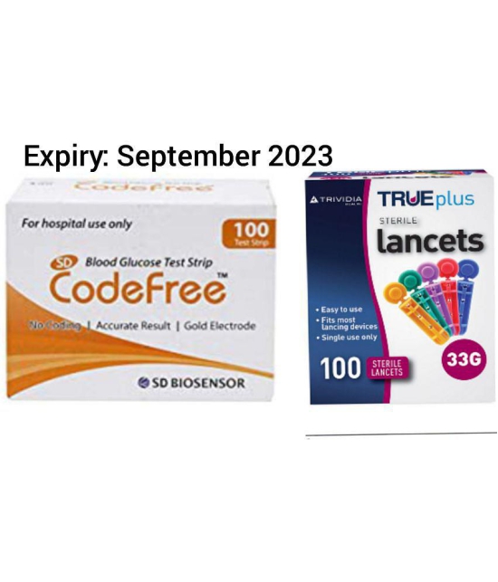 SD Codefree 100 Test Strips with 100 Lancets Expiry Jan 2024