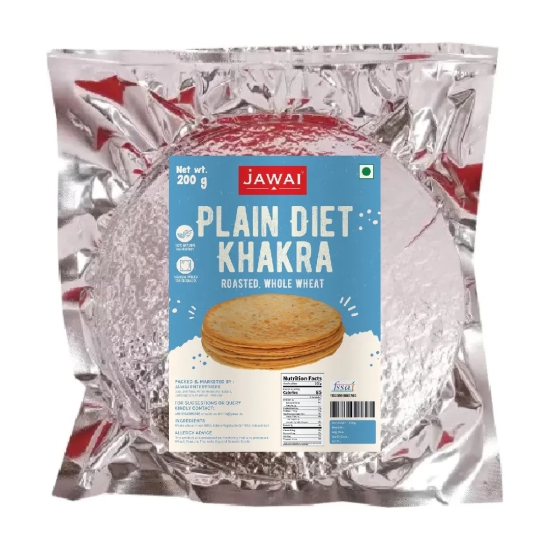 PLAIN DIET KHAKRA | Roasted | Whole Wheat | Vacuum Packed for freshness-200 gms