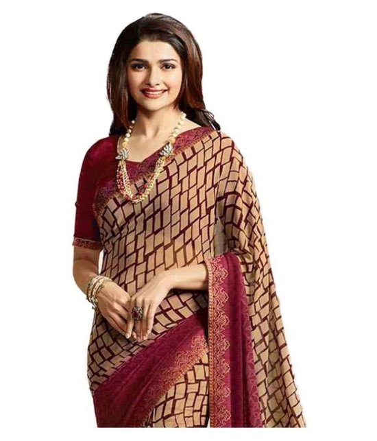 Gazal Fashions - Multicolor Chiffon Saree With Blouse Piece (Pack of 1)