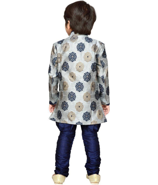 AJ Dezines - Grey Cotton Blend Boys Sherwani ( Pack of 1 ) - None