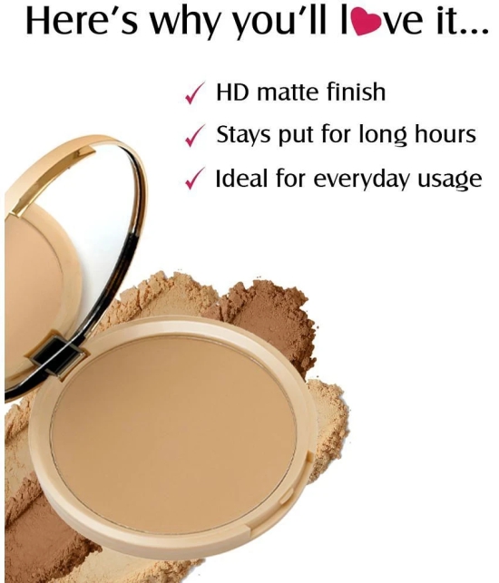 Glam21 HD Pan Cake Compact Powder 3-in-1 Foundation,Compact, & Concealer Matte Finish 12gm Shade-A1