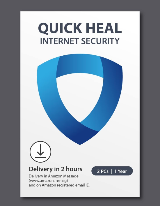 Quick Heal Internet Security Premium Latest Version - 2 PCs, 1 Year (Email Delivery in 2 hours- No CD)