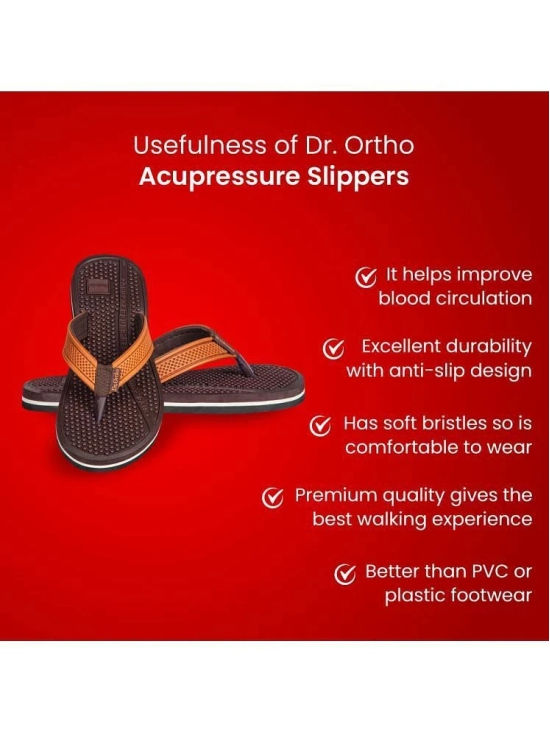 Dr.Ortho Slippers Brown Womens Massage Flip Flop - None