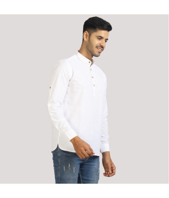 Life Roads - White Cotton Men's Shirt Style Kurta ( Pack of 1 ) - M, White