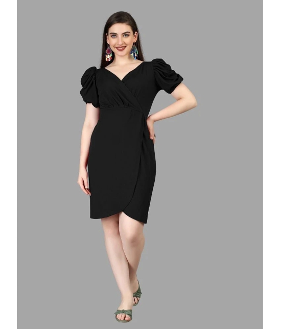 Apnisha Polyester Solid Above Knee Womens Bodycon Dress - Black ( Pack of 1 ) - None