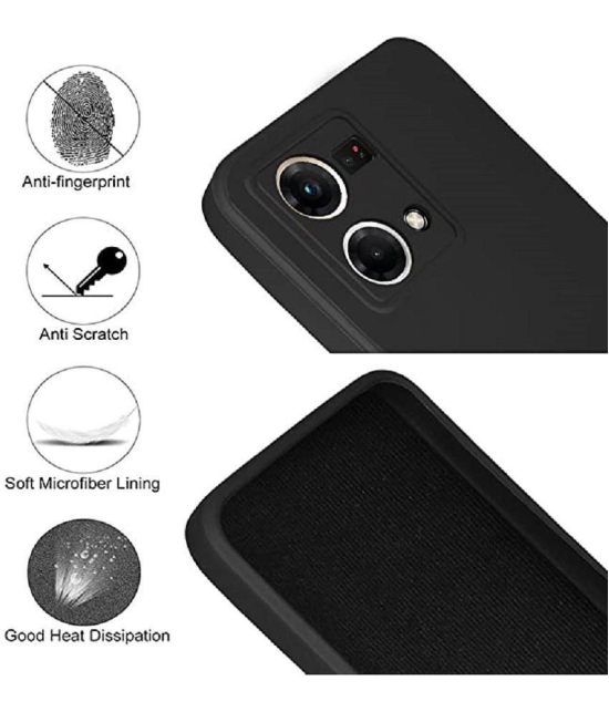 Case Vault Covers - Black Silicon Plain Cases Compatible For Oppo F21 Pro 4G ( Pack of 1 ) - Black