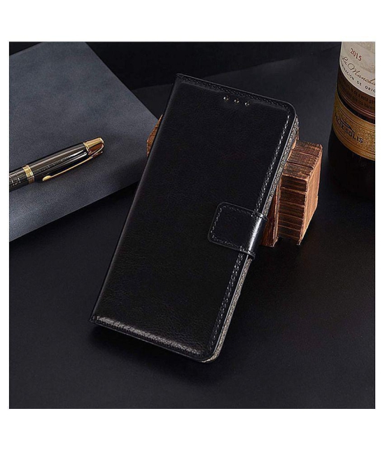 Xiaomi Redmi 9A Flip Cover by NBOX - Black Viewing Stand and pocket - Black