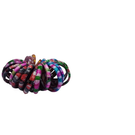 Colorful Glass Bangles for Women and Girls Set of 5