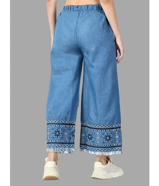 DKGF Fashion - Light Blue Denim Wide Leg Womens Jeans ( Pack of 1 ) - None