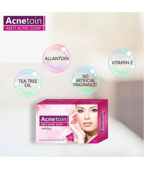 Leeford Acnetoin Anti Acne Soap Enriched With Tea Tree Oil & Vitamin E 75g Each (Pack of 6)