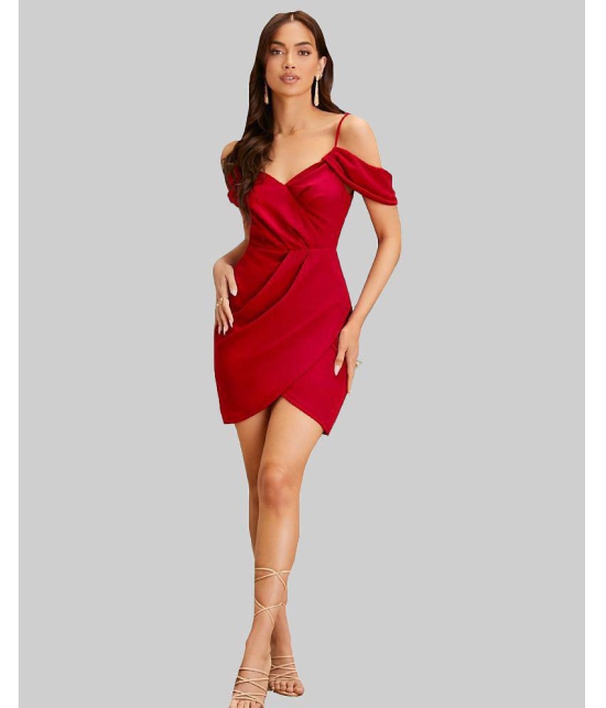 Addyvero - Red Cotton Blend Womens Bodycon Dress ( Pack of 1 ) - None