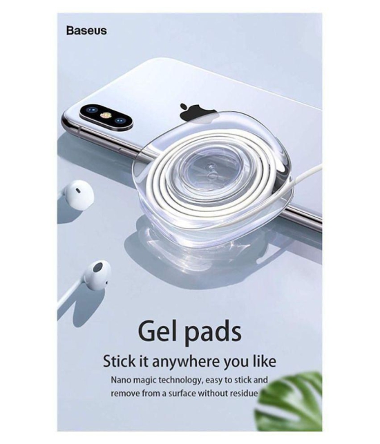 Silicone Nano gel pad mobile holder washable and reusable (Pack of 2). - White