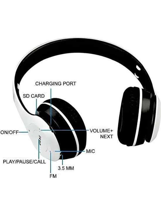 UGPro UGP-47 2 in 1 3.5 mm Bluetooth Headphone Over Ear 4 Hours Playback Adjustable length IPX4(Splash & Sweat Proof) White