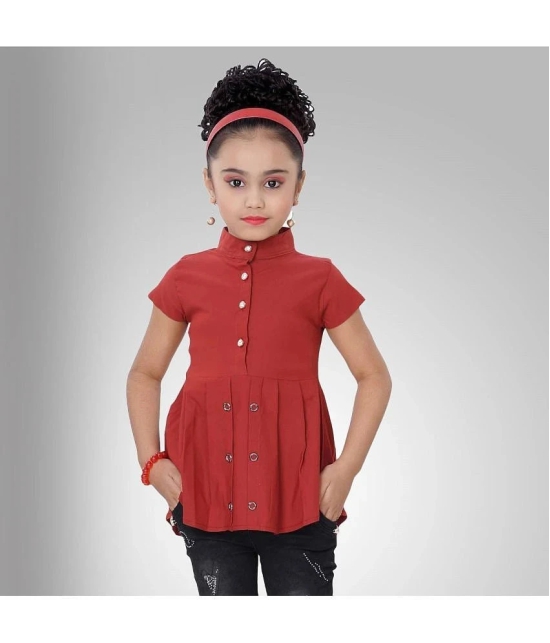 Arshia Fashions - Red Denim Girls Tunic With Jeans ( Pack of 1 ) - None