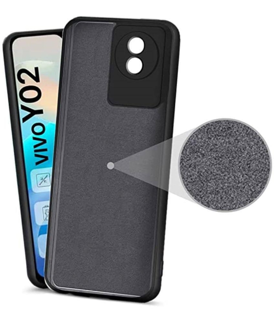 Case Vault Covers Silicon Soft cases Compatible For Silicon Vivo Y02t ( Pack of 1 ) - Black