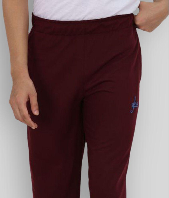 YHA - Maroon Cotton Blend Mens Joggers ( Pack of 1 ) - None