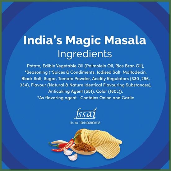 Lays Potato Chips - India's Magic Masala Flavour, Crunchy Snacks, 40 G Pouch