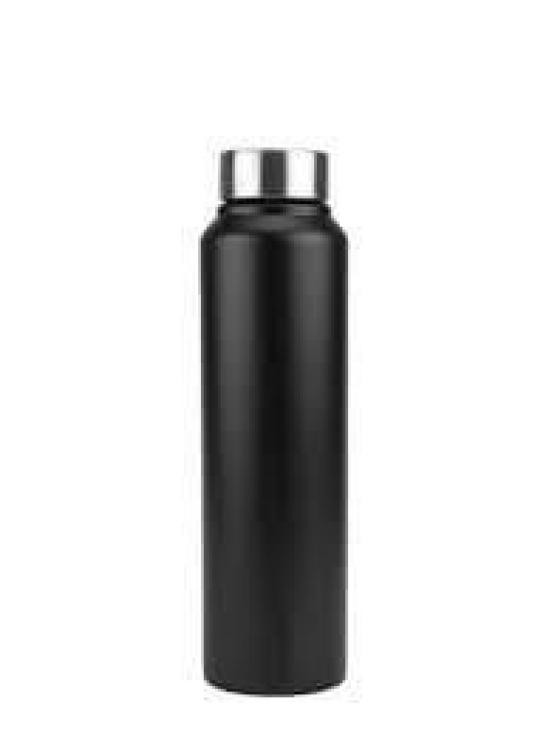 Single walled stainless steel water Bottle Black 1 ltr