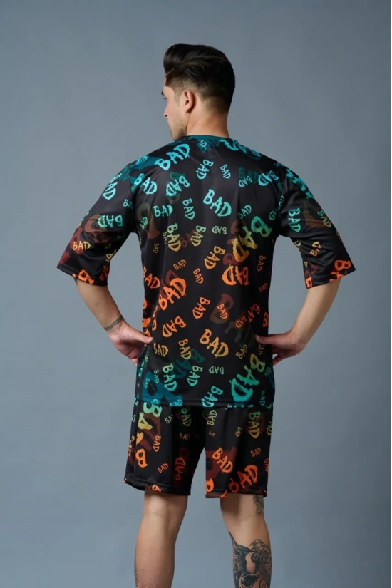 BAD Printed Gradient Polyester Co-ord Set for Men XXL