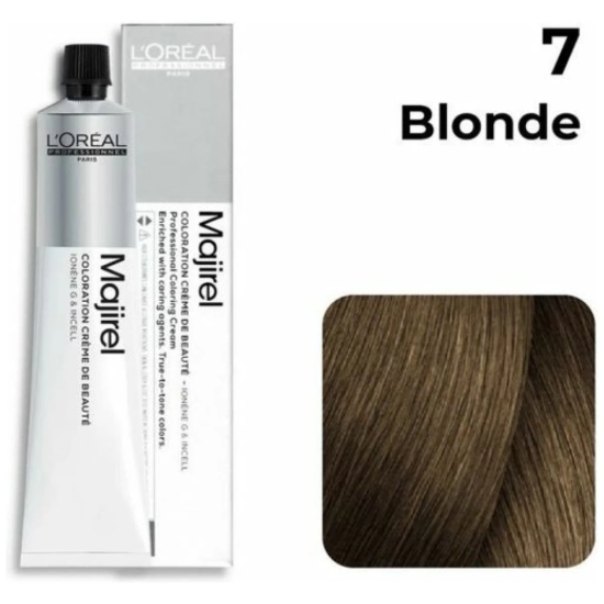 Loreal Professional Majirel Hair Color 50G 7 Blonde + Oxidant 1000Ml Combo