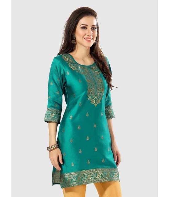 Meher Impex - Sea Green Art Silk Womens A-line Kurti ( Pack of 1 ) - None