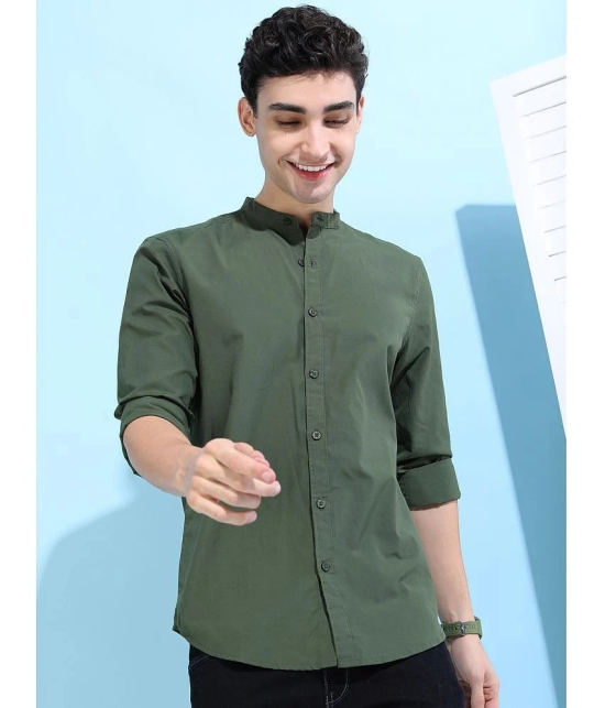 Ketch Cotton Blend Regular Fit Solids Full Sleeves Mens Casual Shirt - Green ( Pack of 1 ) - None