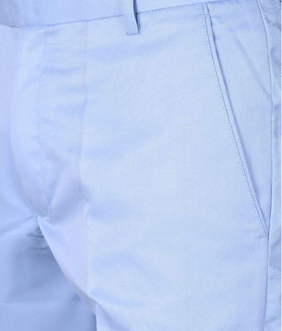 MANCREW - Light Blue Polycotton Slim - Fit Men's Formal Pants ( Pack of 1 ) - None