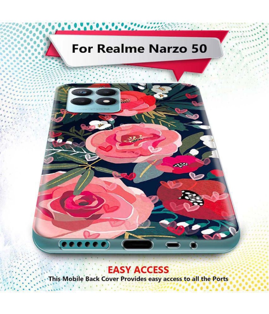 NBOX - Multicolor Silicon Printed Back Cover Compatible For Realme Narzo 50 ( Pack of 1 )