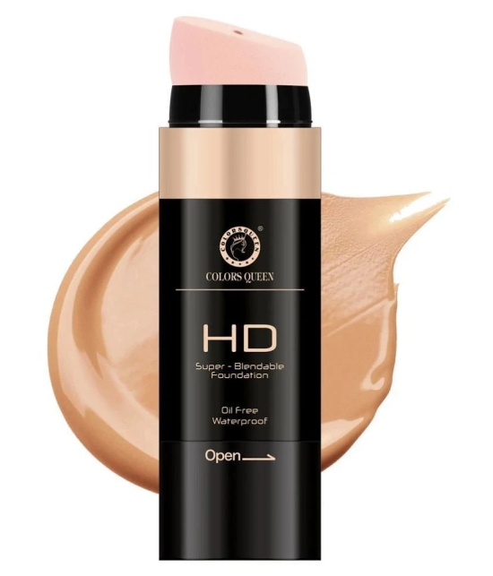 COLORS QUEEN HD Super Blendable Oil Free Water Proof Foundation 30g, Nude Beige (Shade - 03)